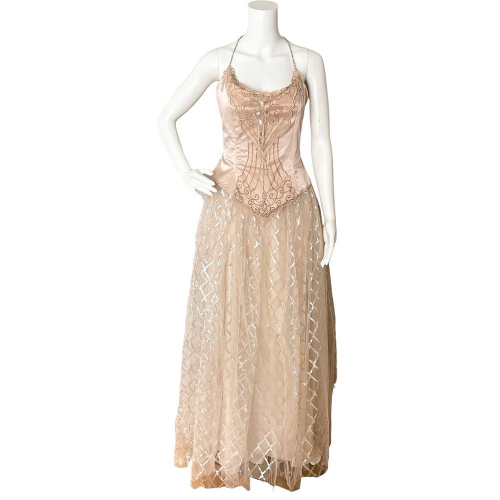 LARALIE VINTAGE PRINCESS BALL GOWN BEADED IN CHAMPAIGN WOMEN SIZE 6/8